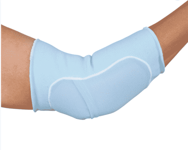 elbow in blue elbow sleeve