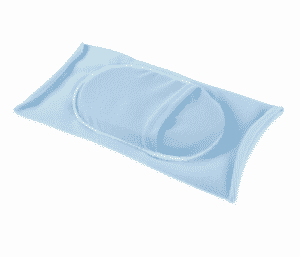 elbow cushion with blue sleeve back
